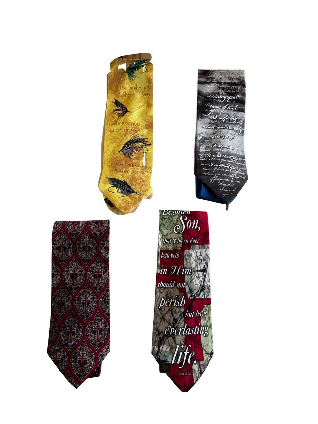 Vintage Religious Christian Themed Silk Neckties Set of 4 - Etsy
