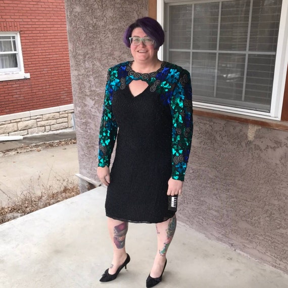 Vintage Leslie Fay Evenings Dress Size 16/18 Extra