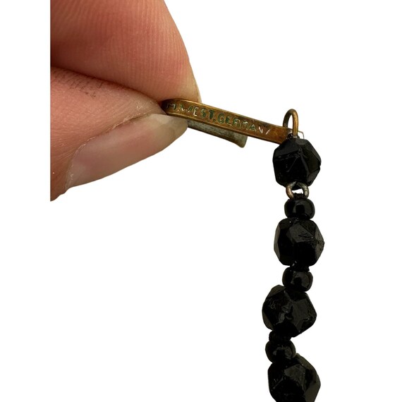 Western Germany Black Glass Bead Choker Necklace - image 5