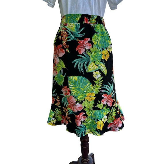 Black Floral Plus Size Skirt 3X or 28W