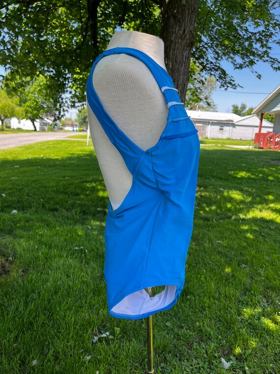 Vintage Blue Bathing Suit, One Piece Swimsuit Size 8… Gem