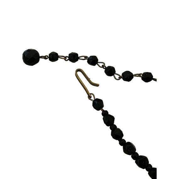 Western Germany Black Glass Bead Choker Necklace - image 4