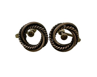 Vintage Sterling Silver Wreath Screwback Earrings