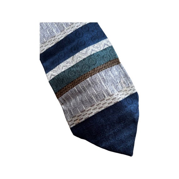 Vintage Pierre Cardin Blue, Grey, Striped 90s Sil… - image 2