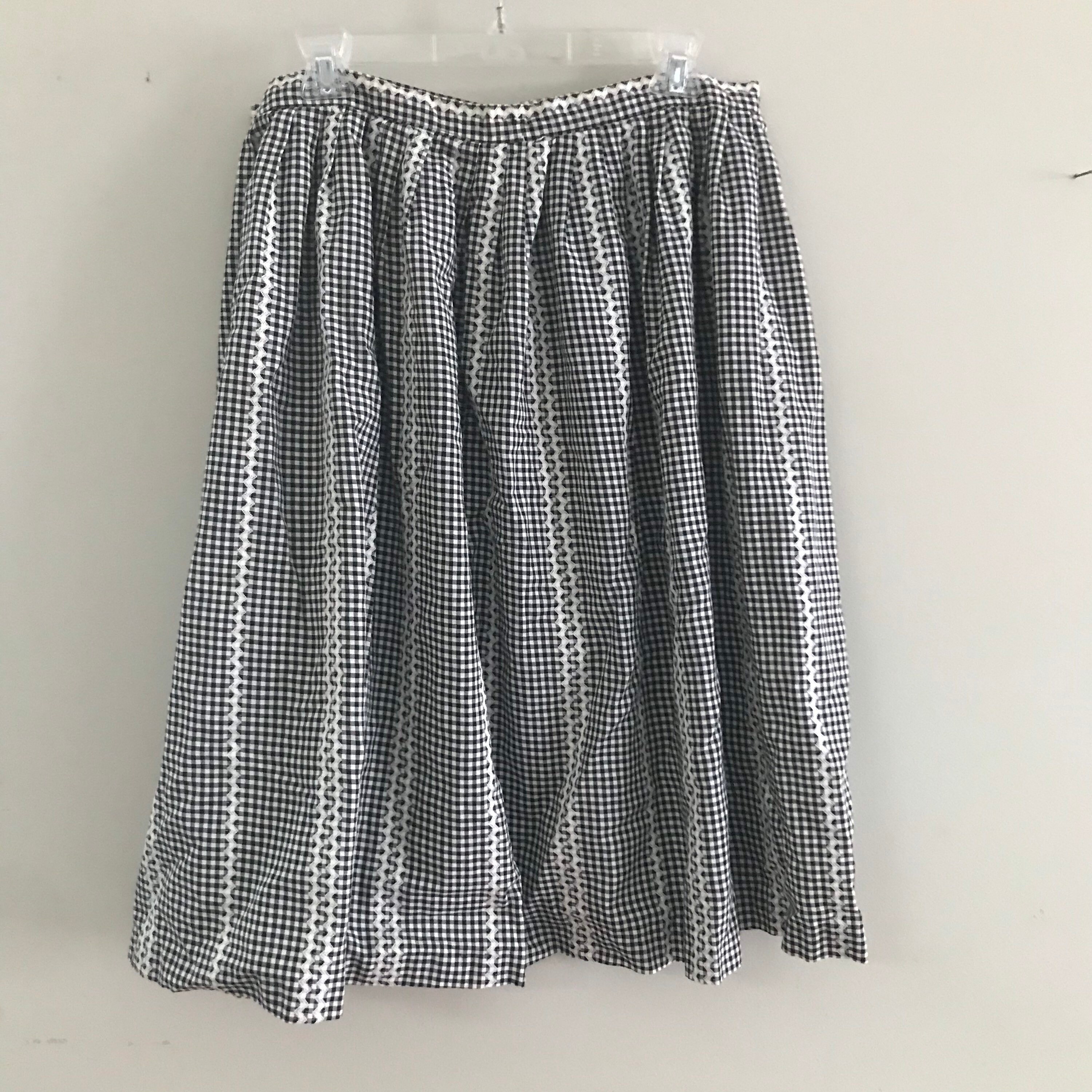 Vintage Black and White Checkered Skirt Size Medium Pleated | Etsy