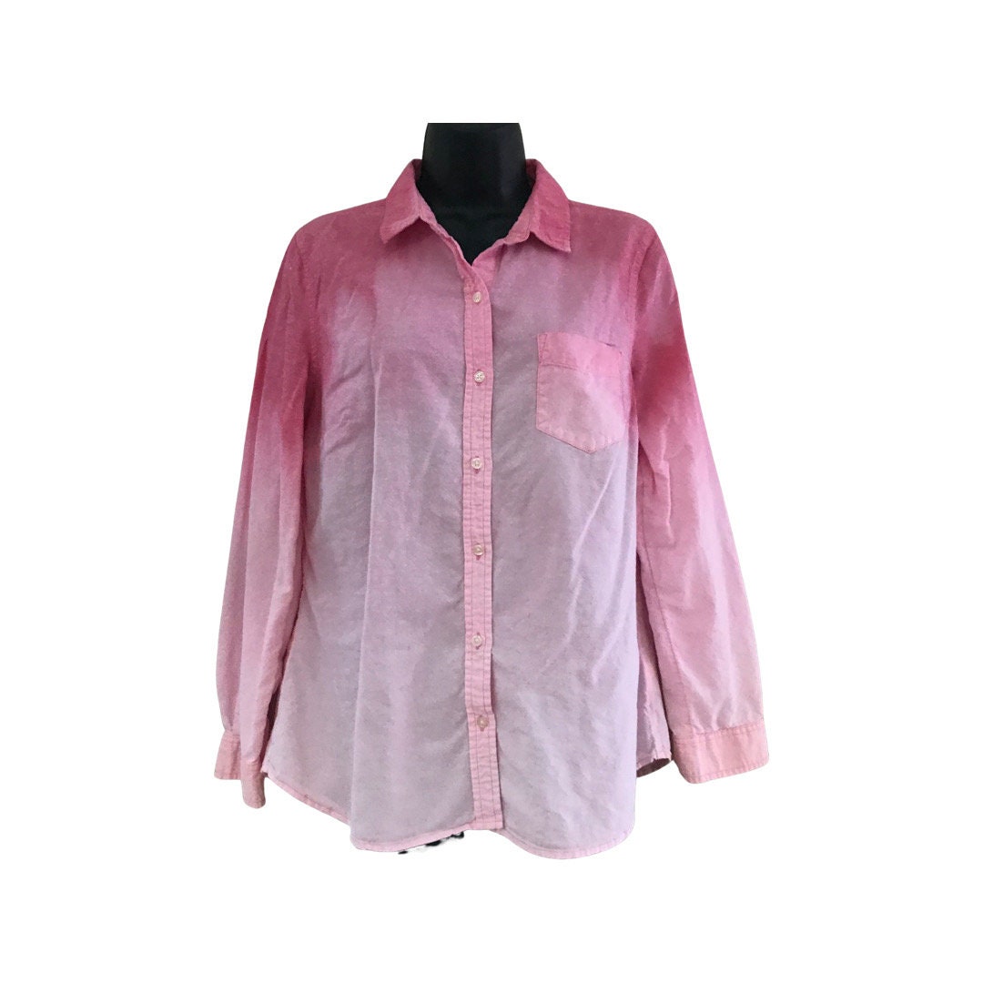 Bleached Denim Shirt - Etsy