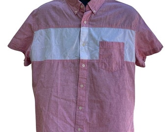 Arizona Jeans Company Pink and White 90s Shirt Large/XL