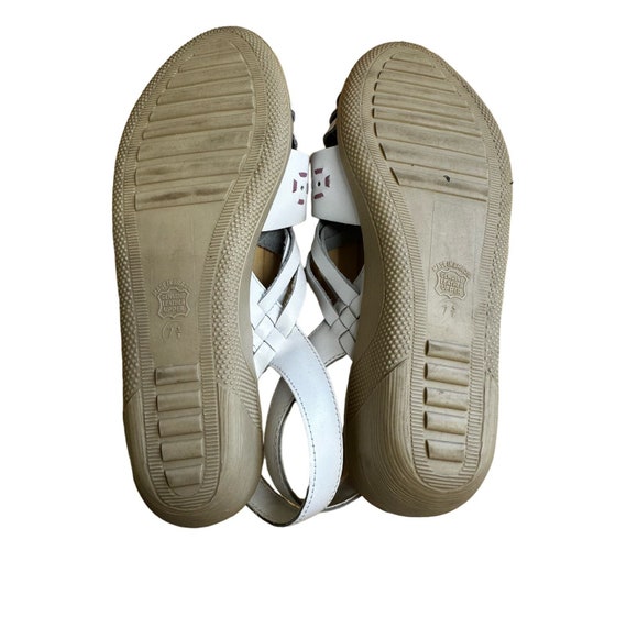 Soft Step White Southwestern Wedge Sandals Sz 7.5 - image 5