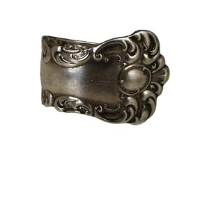 Size 11 Sterling Silver Plated Ornate Spoon Ring