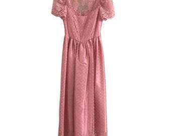 Vintage 60s Pink Lace Dress XS/Small