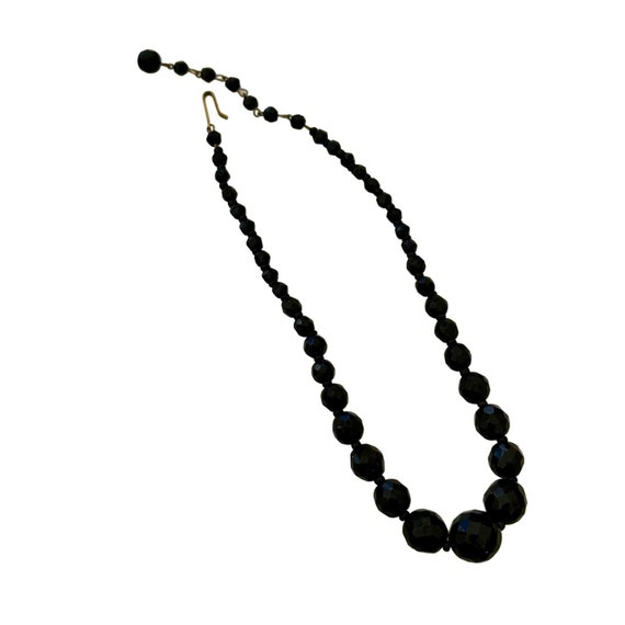 Western Germany Black Glass Bead Choker Necklace - image 3