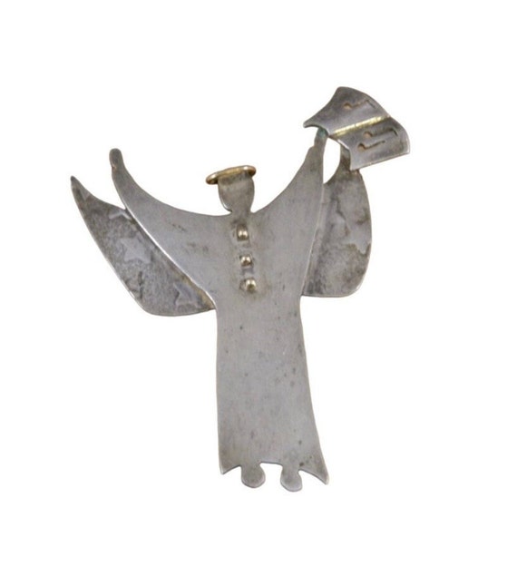 Vintage Sterling Silver Angel Brooch, Vintage Chri