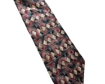 Vintage JT Beckett Purple Geometric 80s Silk Necktie