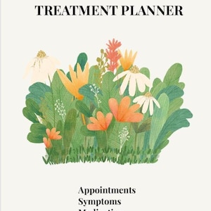 Breast cancer treatment planner printable PDF, Symptom tracker ,Appointment log, medication organiser log