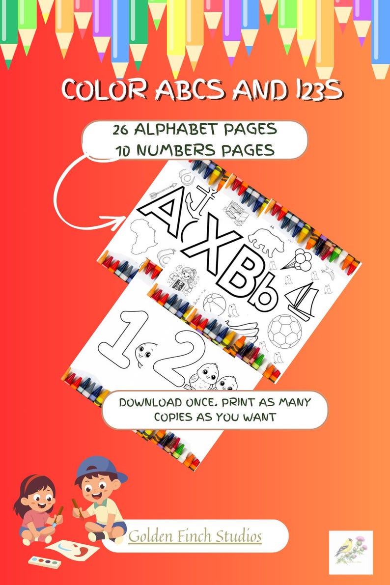 Alphabet and Numbers Coloring Pages for Kids | Preschool Toddler ...