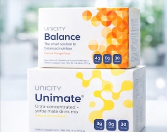 Unicity Balance-Unicity Unimate Cobination | Orange Lemon Dietary Supplement (30 counts Each)