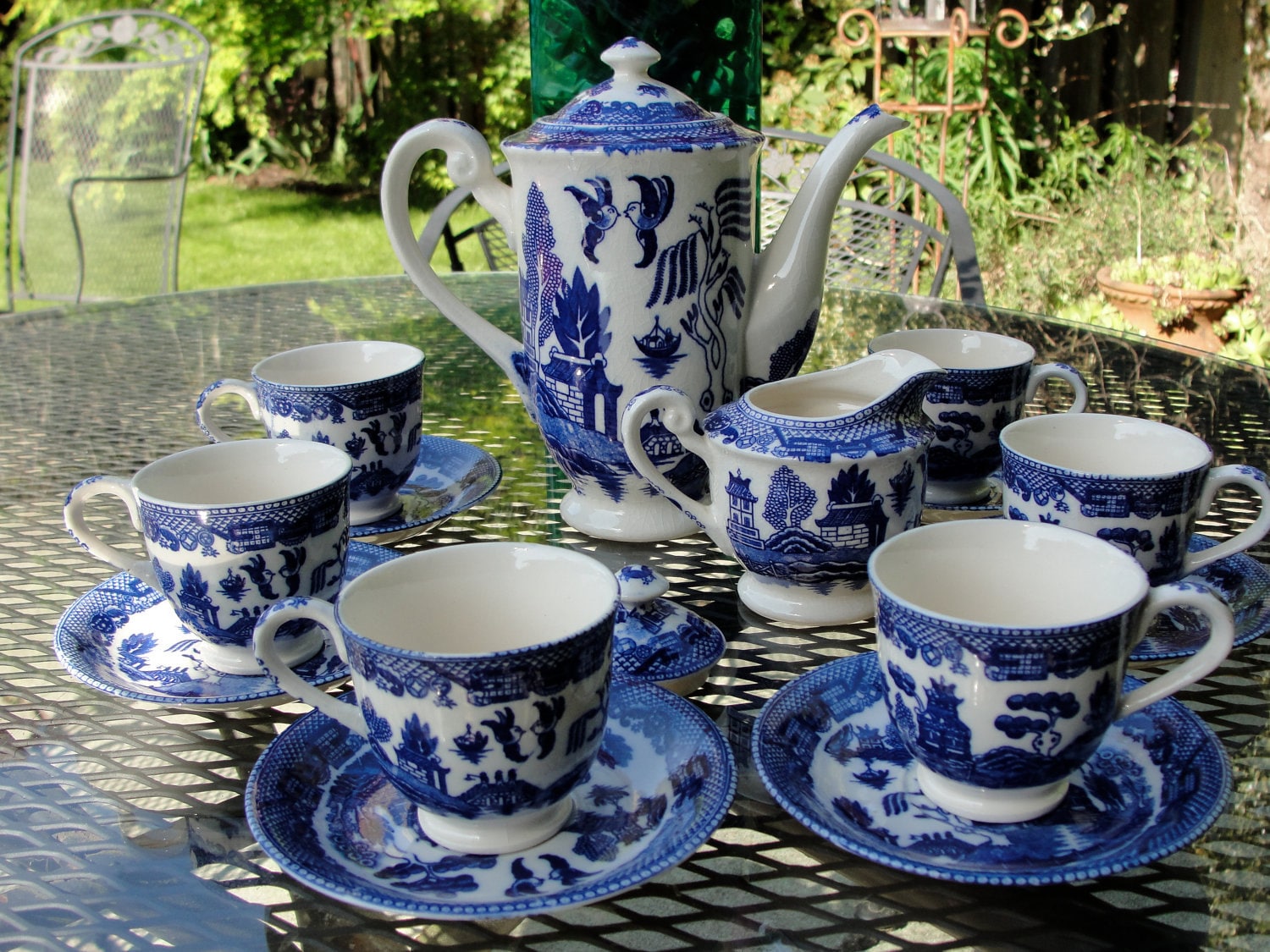 Child's Blue Willow Tea Set Japan 16 Pc Set Etsy