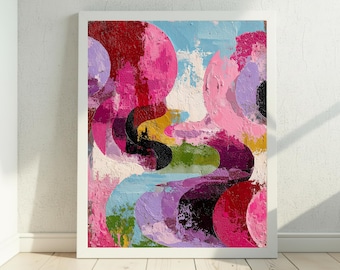 Colourful Snakeskin Texture, Abstract Wall Art, Pink Blue Purple, Textured Art Print, Bold Modern Artwork, Dopamine Decor, Digital Download