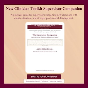 Guía del Supervisor: Kit de herramientas para nuevos profesionales clínicos / Guía de supervisión clínica / Guía para supervisores de prácticas y pasantías (PDF)
