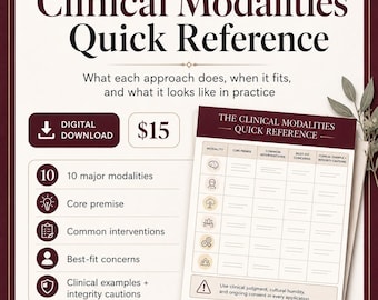 Guía de referencia rápida sobre modalidades clínicas / TCC, DBT, ERP (Descarga digital)