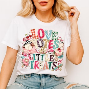 Verspielte Liebesbotschaften – Kleine Leckereien (PNG), verspieltes Valentinstags-Patchwork-Design im Girly-Doodle-Stil zum Herunterladen für die Sublimation