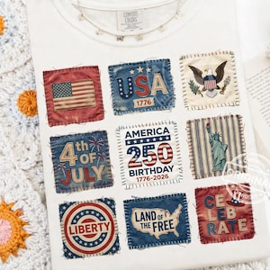 USA 250 Birthday Quilt Patch PNG, Patriotic Fourth July Vintage Americana Digital Download