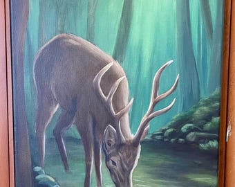 Original “Emerald Creek” Acrylic Painting 15x30 Spirit Collection.