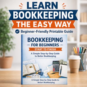Beginner Bookkeeping Workbook, Small Business Accounting Basics, Finance Tracker PDF, Business Money Planner