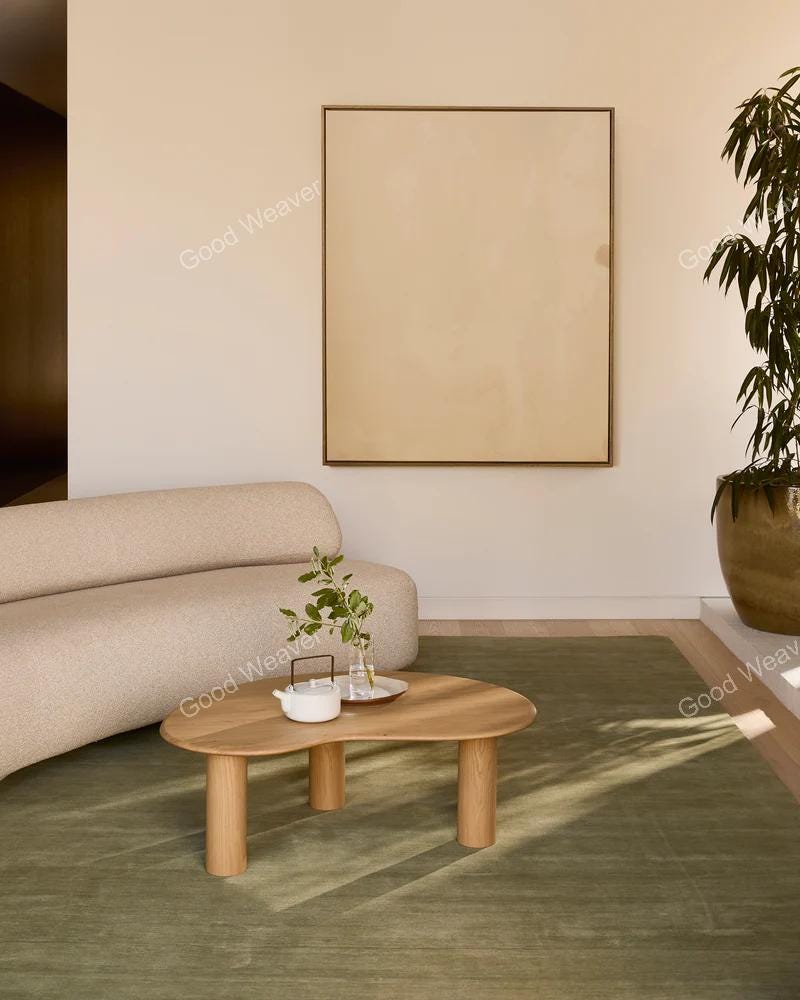 Hand Tufted Wool Rug | Sage Green Color Area Rug for Bedroom - Etsy