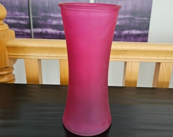 Vintage Pink Frosted Glass Vase - Timeless Decor - Valentine's Day