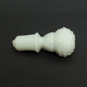 Antique Dithridge Milk Glass Bottle Stopper: Victorian Rose EAPG, 4-Inch