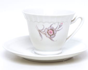 Vintage Mosa Maastricht Teacup & Saucer: Hand-Painted Floral Dutch Porcelain
