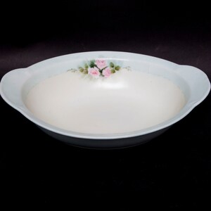 Antique Thomas Bavaria Rosenthal Porcelain Serving Bowl – Hand Painted Roses – 10” Oval Dish with Handles