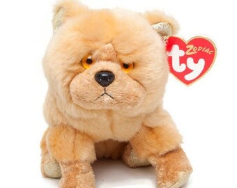 Vintage TY Beanie Baby - Zodiac DOG - Year of the Dog 2000 - New With Tags - Gold Butterscotch Fur