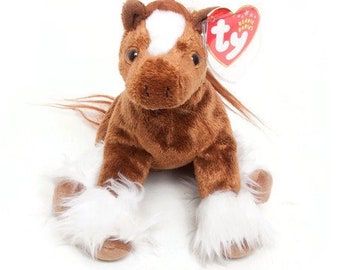 Vintage TY Beanie Baby Durango The Clydesdale Horse 2001 Plush NEW With Tags - 6 Inch