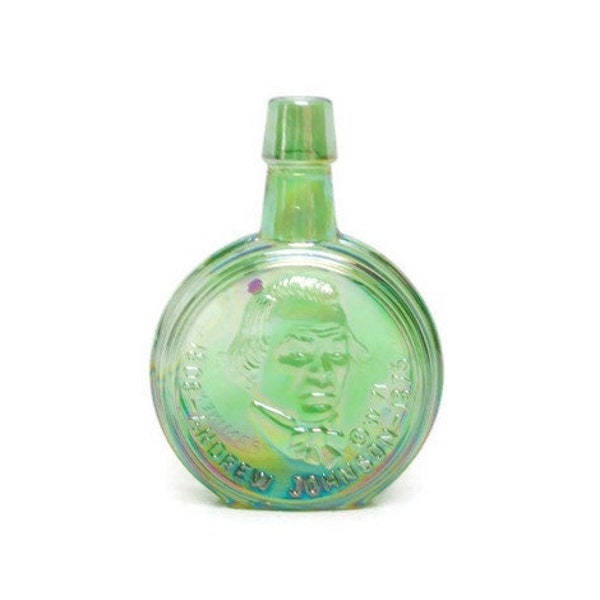 Vintage Wheaton Glass Miniature Bottle - Iridescent Green Glass Decanter – Andrew Johnson