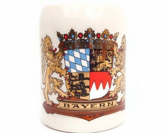 Vintage Bayern Beer Stein: Bavaria Coat of Arms, Gruss Aus Milwaukee