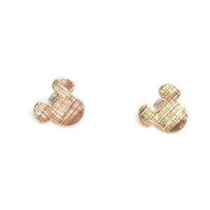 Vintage Disney Store Mickey Mouse Stud Earrings – Brushed Gold Tone Signed DISNEY Jewelry – Classic Collectible Gift for Disney Fans
