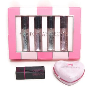 Victoria's Secret Perfume Gift Set Bundle – New In Box + Mini Lipstick + Heart Mint Tin