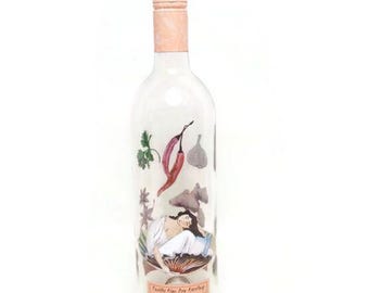 Rare 2003 Bonny Doon Pacific Rim Dry Riesling Empty Bottle | Artistic Surreal Wine Label