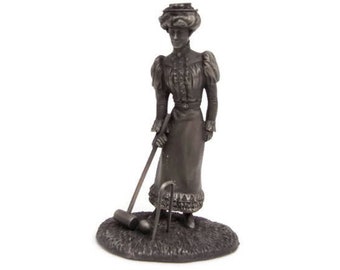 Vintage The Gibson Girl Solid Pewter Figurine Franklin Mint American Collection MIB