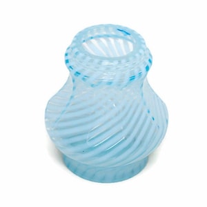 Vintage Fenton Spiral Optic Sugar Shaker Base: Spiral Optic, Blue Opaline Glass, Muffineer , L.G. Wright Item 96-4