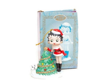 Vintage 1999 Betty Boop San Francisco Music Box Christmas Medley Wish You A Merry Christmas Tree Ornament Betty With Pudgy