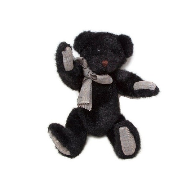 Boyds Bear URSA Orsacchiotto nero snodato - 14 pollici - Zampe con fiocco pied de poule - Animale di peluche ripiene - Collezione Archivio
