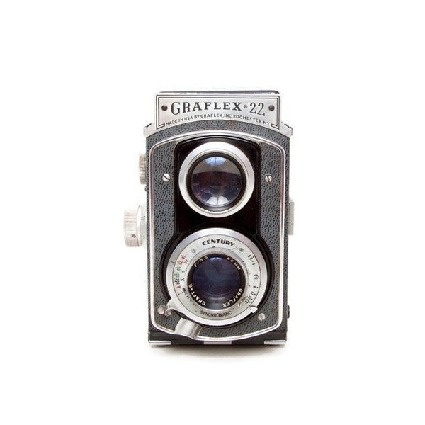 Vintage GRAFLEX 22 Model 200 6x6 TLR Camera - GRAFTAR 85mm F3.5 Twin Lens