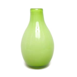 Vintage Swedish Modernist Lime Green Hand Blown Salong Vase by Johanna Jelinek for IKEA Sweden - 8 Inch