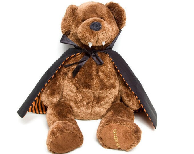 Vintage GODIVA Chocolates Vampire Teddy Bear Halloween Plush Stuffed