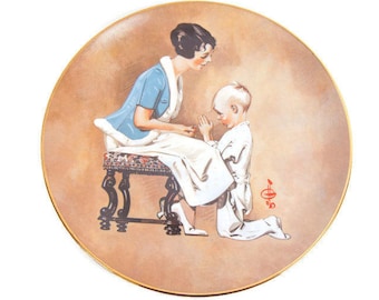 Vintage Mothers Day Plate God Bless Mommy 1978 First Edition 2 of 10000 Royal Cornwall JC Leyendecker