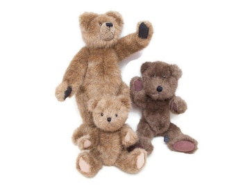 Boyds Mohair Collection Set of 3 Limited Edition Bears - Plush Stuffed Animals, Vintage 1990s Bear