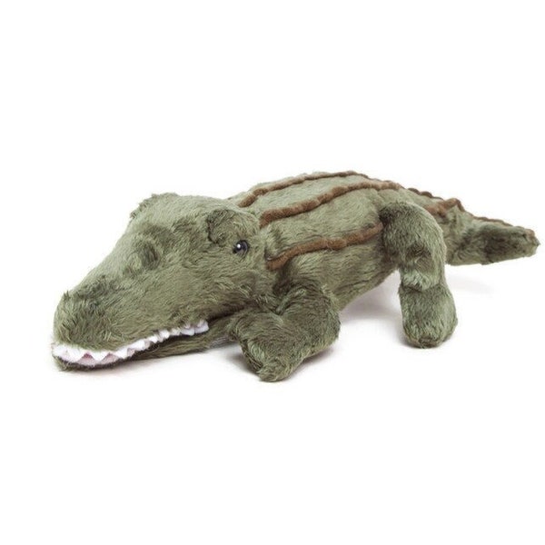 Vintage GUND Alligator JEZZY 30028 - Small Green Stuffed Animal - Plush Crocodile - Bean Bag - 8 Inch